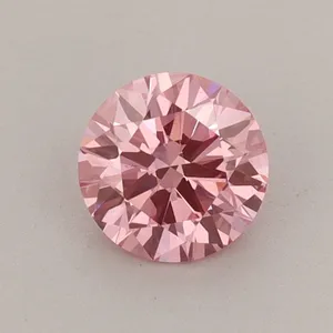 0.61ct ROUND Fancy Vivid Pink VS2 Coloured Lab diamond