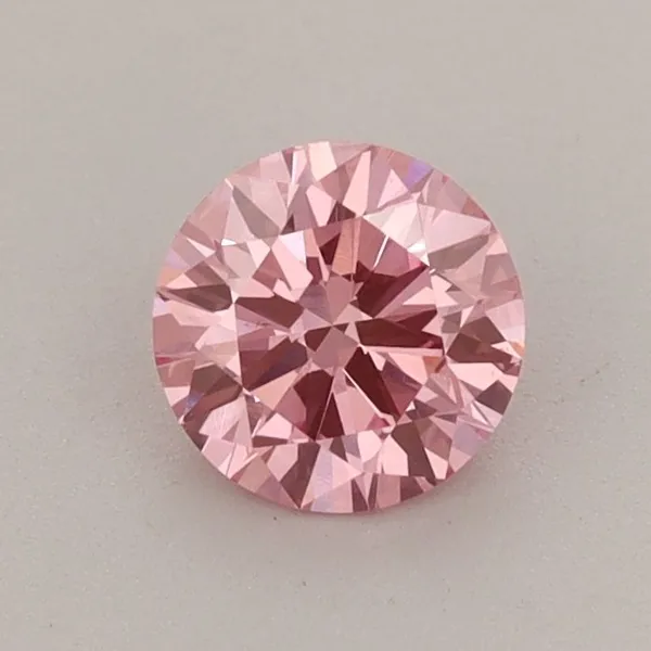 0.61ct ROUND Fancy Vivid Pink VS2 Coloured Lab diamond