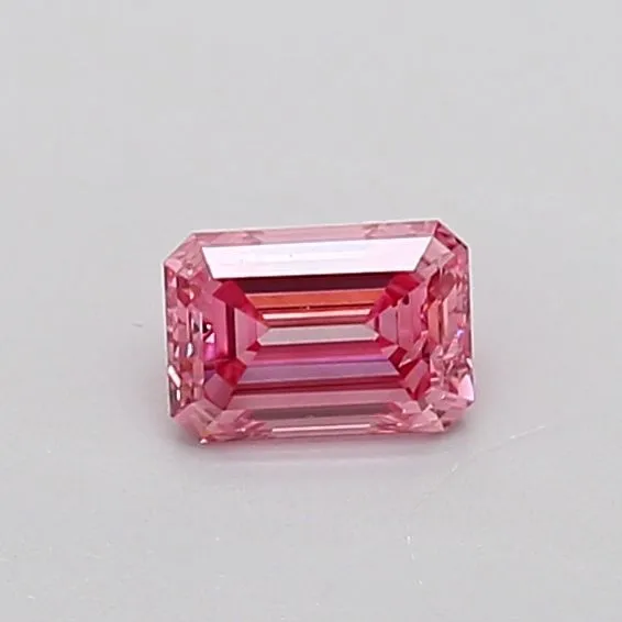 0.31ct EMERALD Fancy Vivid Pink SI2 Coloured Lab diamond