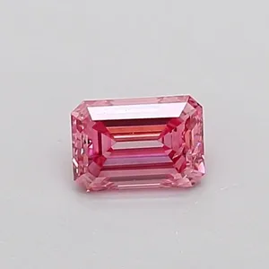 0.31ct EMERALD Fancy Vivid Pink SI2 Coloured Lab diamond