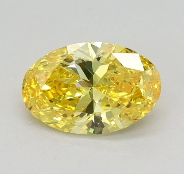 0.55ct OVAL Fancy Vivid Yellow VVS2 Coloured Lab diamond