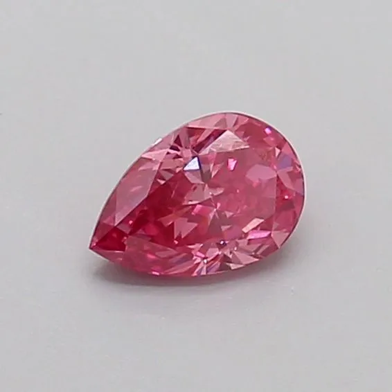 0.32ct PEAR Fancy Vivid Pink VS2 Coloured Lab diamond
