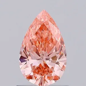 0.87ct PEAR Fancy Vivid Pink VVS2 Coloured Lab diamond