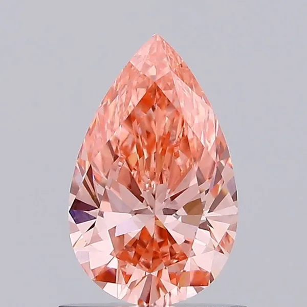0.87ct PEAR Fancy Vivid Pink VVS2 Coloured Lab diamond