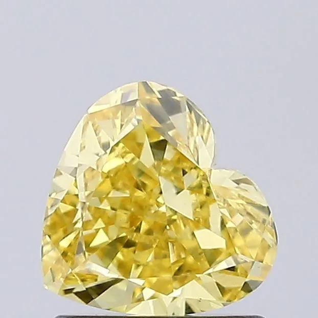 0.88ct HEART Fancy Vivid Yellow VS1 Coloured Lab diamond