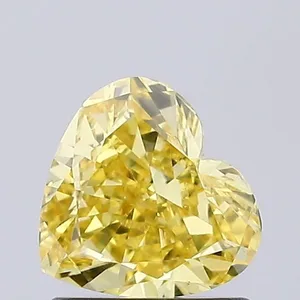 0.88ct HEART Fancy Vivid Yellow VS1 Coloured Lab diamond
