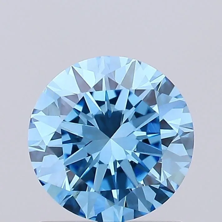 0.92ct ROUND Fancy Vivid Blue VS1 Coloured Lab diamond