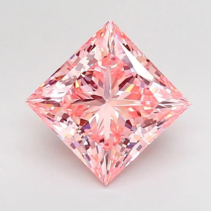 2.53ct PRINCESS Fancy Intense Pink VVS2 Coloured Lab diamond