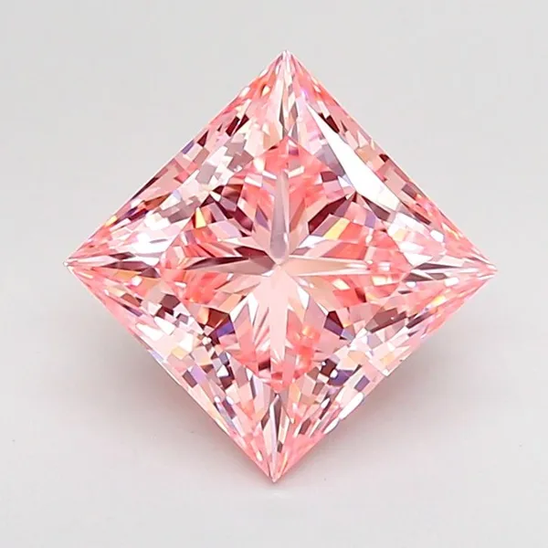 2.53ct PRINCESS Fancy Intense Pink VVS2 Coloured Lab diamond
