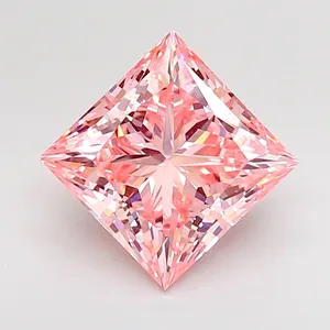 2.53ct PRINCESS Fancy Intense Pink VVS2 Coloured Lab diamond