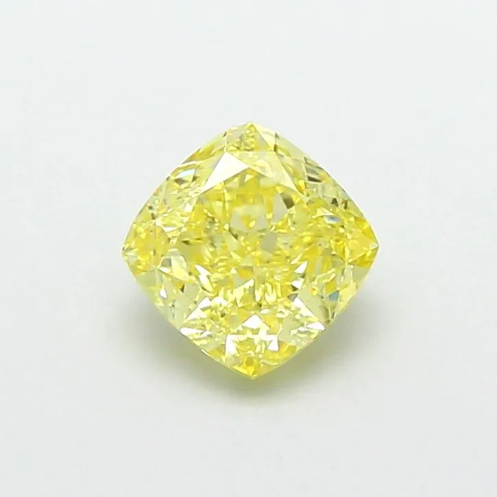 1.02ct CUSHION Fancy Intense Yellow VVS2 Coloured Lab diamond