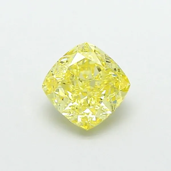 1.02ct CUSHION Fancy Intense Yellow VVS2 Coloured Lab diamond