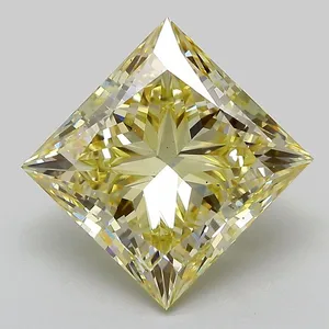 5.55ct PRINCESS Fancy Light Yellow VS2 Coloured Lab diamond