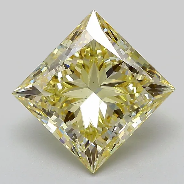 5.55ct PRINCESS Fancy Light Yellow VS2 Coloured Lab diamond