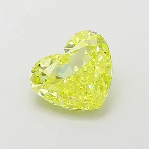 1.09ct HEART Fancy Vivid Yellow SI1 Coloured Lab diamond