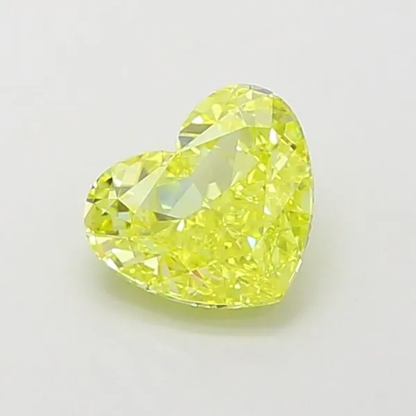 1.09ct HEART Fancy Vivid Yellow SI1 Coloured Lab diamond