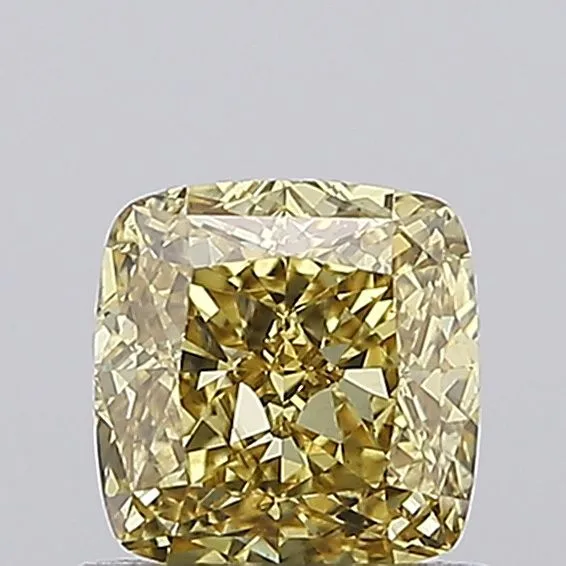 1.04ct CUSHION Fancy Vivid Yellow VS1 Coloured Lab diamond