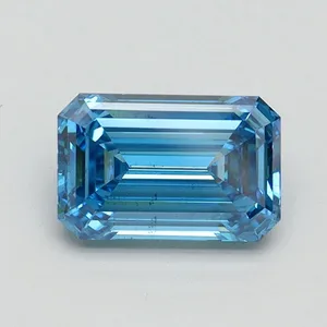1.27ct EMERALD Fancy Vivid Blue VS2 Coloured Lab diamond