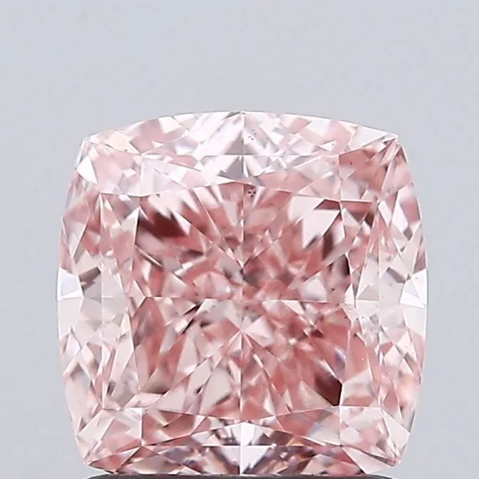 1.43ct CUSHION Fancy Vivid Pink VS1 Coloured Lab diamond