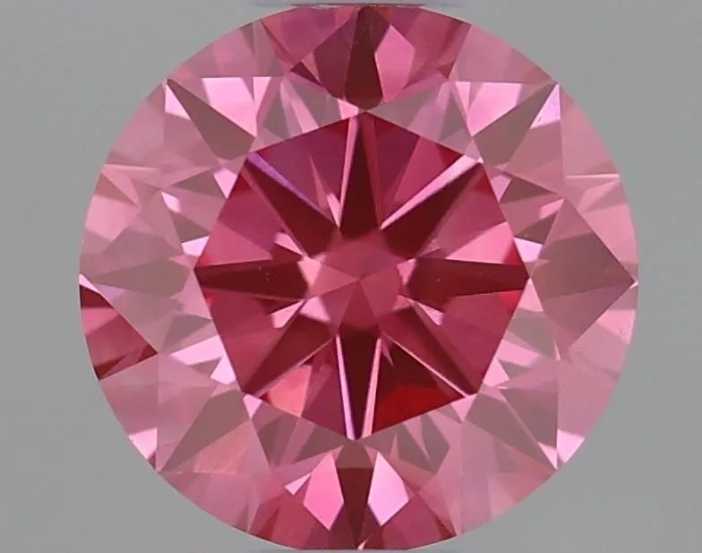 0.55ct ROUND Fancy Vivid Pink VVS1 Coloured Lab diamond