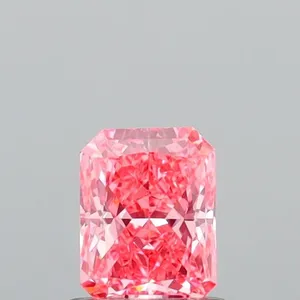 0.97ct RADIANT Fancy Vivid Pink VVS2 Coloured Lab diamond
