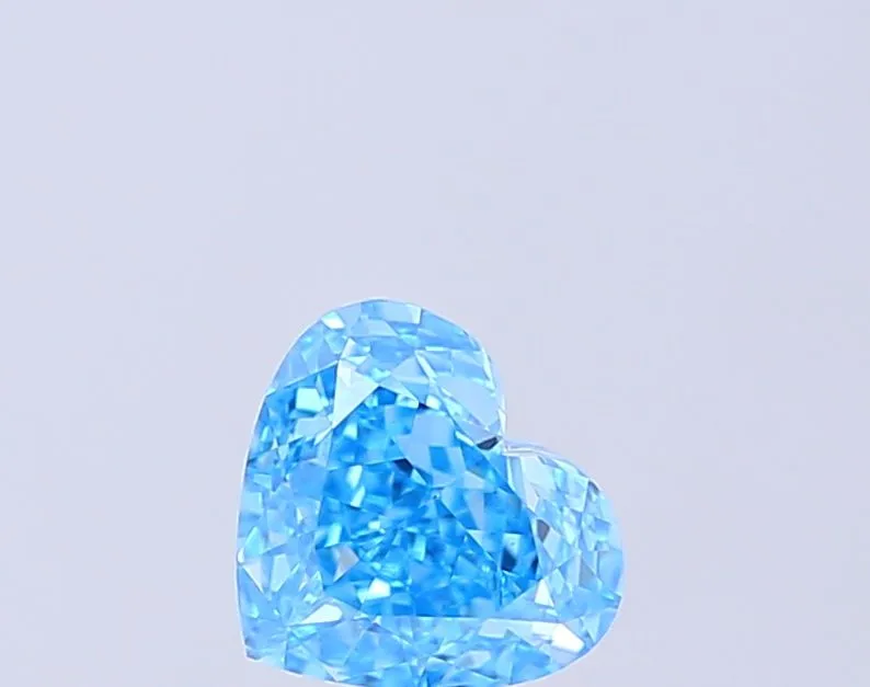 1.21ct HEART Fancy Vivid Blue VVS2 Coloured Lab diamond