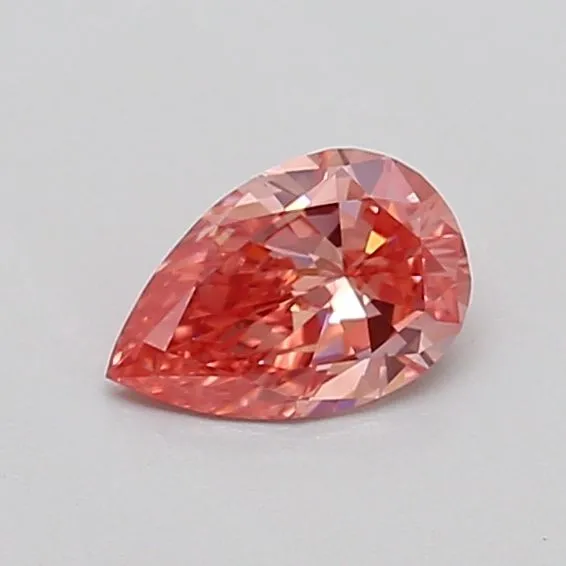 0.35ct PEAR Fancy Vivid Pink VVS2 Coloured Lab diamond