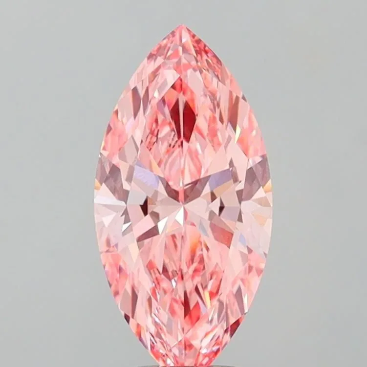 3.00ct MARQUISE Fancy Vivid Pink VVS2 Coloured Lab diamond