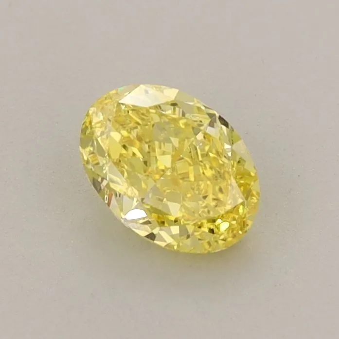 0.56ct OVAL Fancy Vivid Yellow VVS2 Coloured Lab diamond