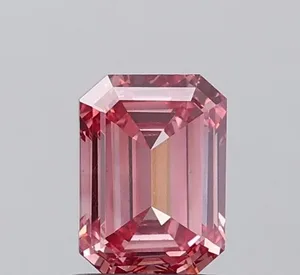 1.19ct EMERALD Fancy Vivid Pink VS1 Coloured Lab diamond