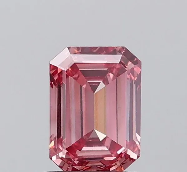 1.19ct EMERALD Fancy Vivid Pink VS1 Coloured Lab diamond