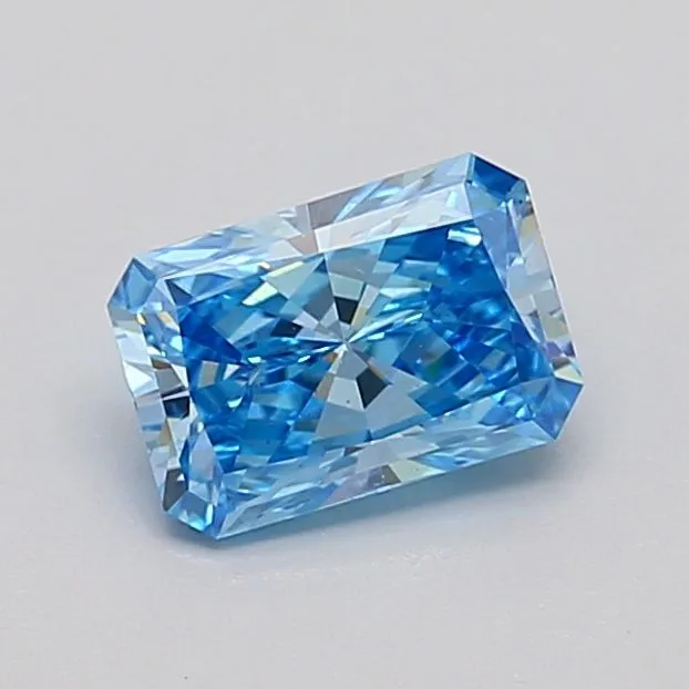 0.79ct RADIANT Fancy Vivid Blue VS2 Coloured Lab diamond