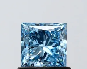 0.83ct PRINCESS Fancy Vivid Blue VVS2 Coloured Lab diamond