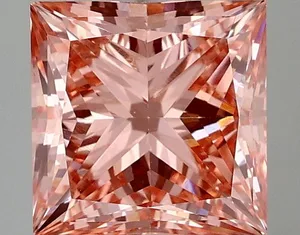 3ct PRINCESS Fancy Vivid Pink VS1 Coloured Lab diamond