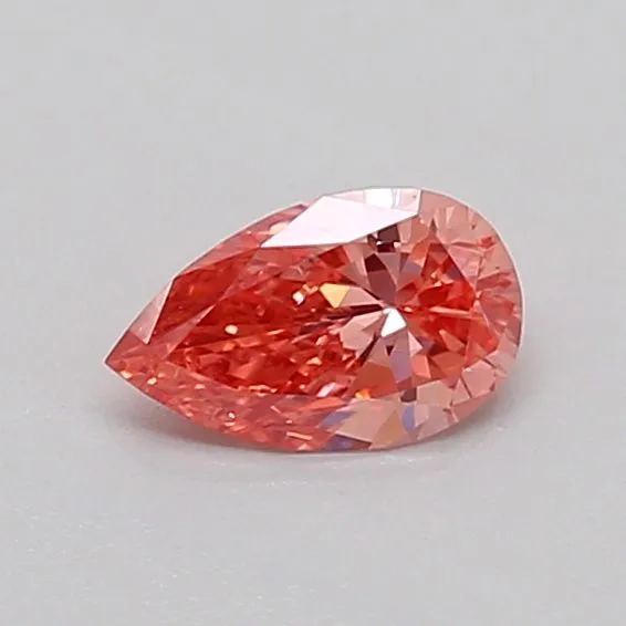 0.31ct PEAR Fancy Vivid Pink VVS2 Coloured Lab diamond