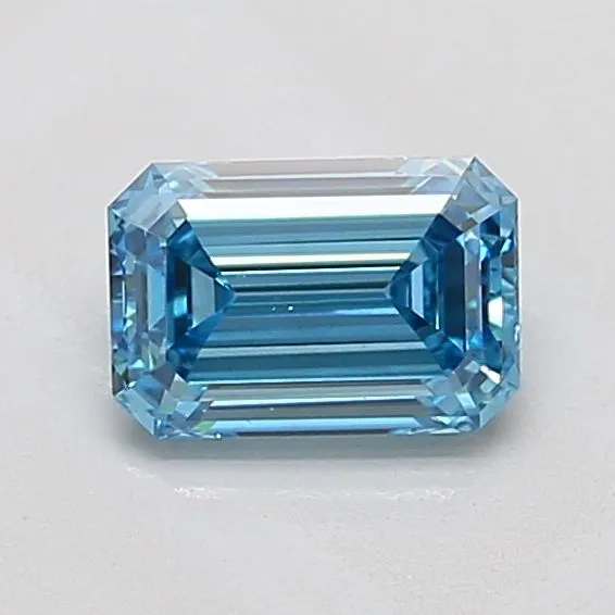 1.00ct EMERALD Fancy Vivid Blue VS1 Coloured Lab diamond