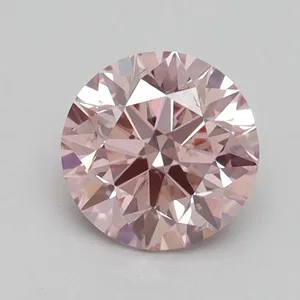 0.93ct ROUND Fancy Intense Pink SI1 Coloured Lab diamond