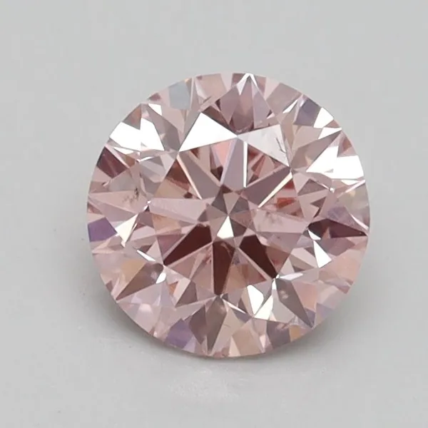 0.93ct ROUND Fancy Intense Pink SI1 Coloured Lab diamond