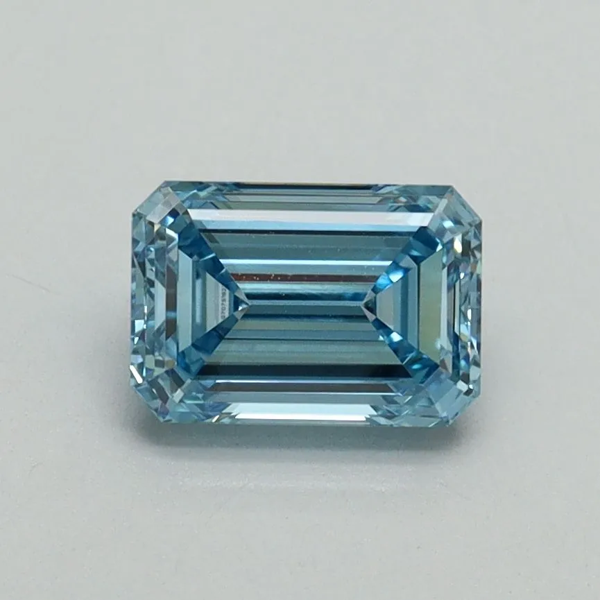 1.03ct EMERALD Fancy Vivid Blue VS1 Coloured Lab diamond