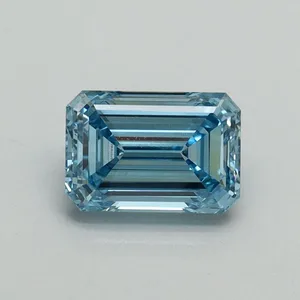 1.03ct EMERALD Fancy Vivid Blue VS1 Coloured Lab diamond