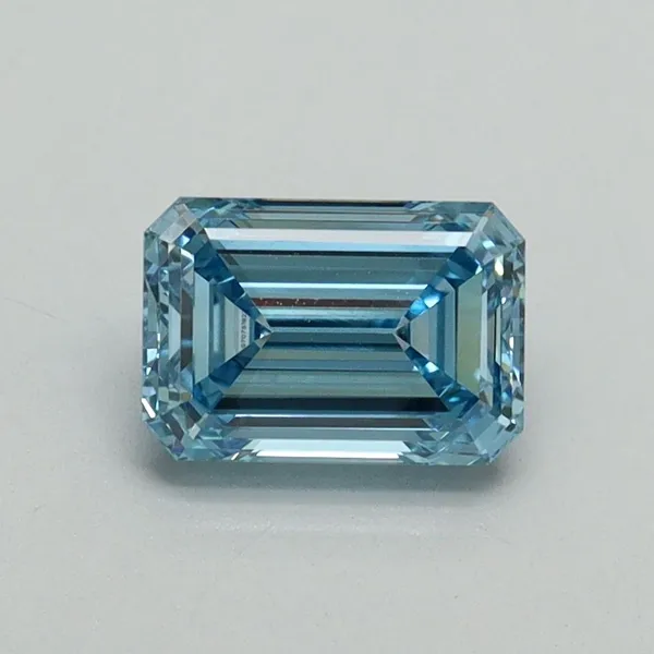 1.03ct EMERALD Fancy Vivid Blue VS1 Coloured Lab diamond