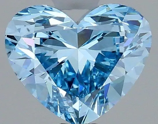 1.01ct HEART Fancy Vivid Blue VS2 Coloured Lab diamond