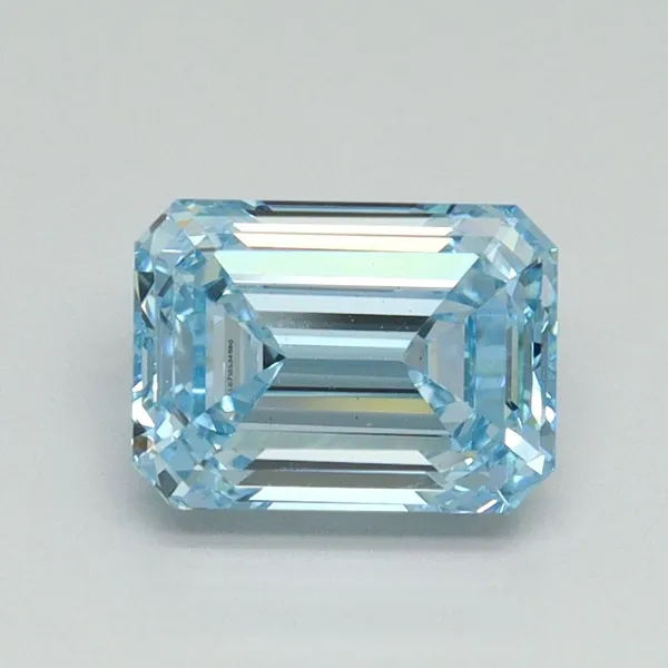1.35ct EMERALD Fancy Vivid Blue VS1 Coloured Lab diamond