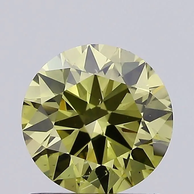 1.09ct ROUND Fancy Yellow SI1 Coloured Lab diamond