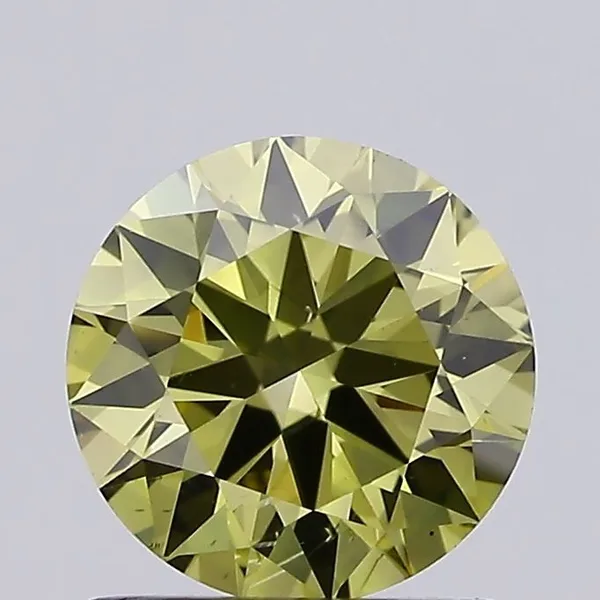 1.09ct ROUND Fancy Yellow SI1 Coloured Lab diamond