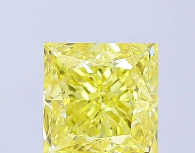 2.52ct PRINCESS Fancy Intense Yellow VS2 Coloured Lab diamond