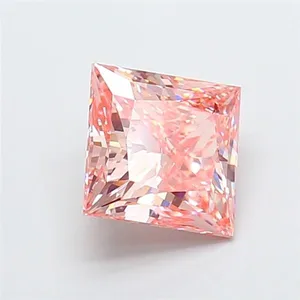2.75ct PRINCESS Fancy Intense Pink VVS2 Coloured Lab diamond