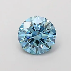 1.2ct ROUND Fancy Vivid Blue VVS2 Coloured Lab diamond