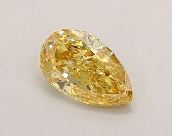 0.74ct PEAR Fancy Intense Yellow IF Coloured Lab diamond