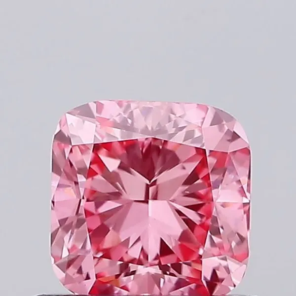 0.48ct CUSHION Fancy Vivid Pink VVS2 Coloured Lab diamond